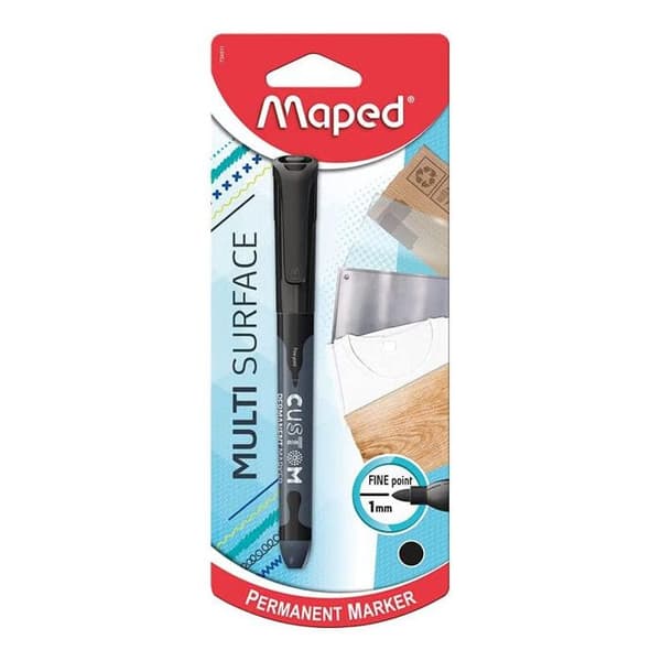 Svart permanent outplånlig markör finspets 1 mm Maped Custom