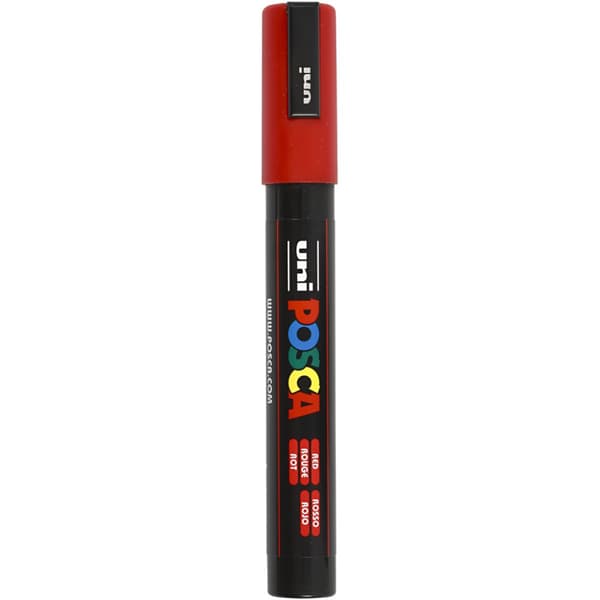 Posca Marker RÖD, PC-5M spets 2,5 mm