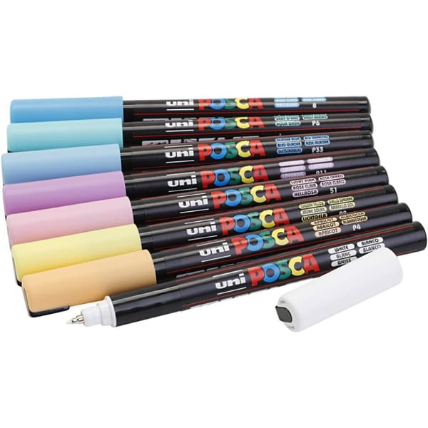Posca Marker Set 8-p Soft Colors PC-1MR Spets 0,7mm