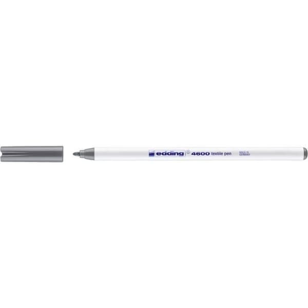 Textilpenna - EDDING - 4600 - Grå - 1 mm - Fin - Opaque - Oföränderlig