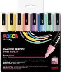 Posca Marker Set 8-p Pastellfärger PC-5M Spets 1,8-2,5 mm
