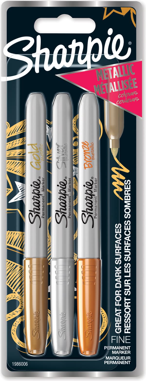 Märkpenna Sharpie 1,4 mm Guld, Silver, Bronze 3-pack