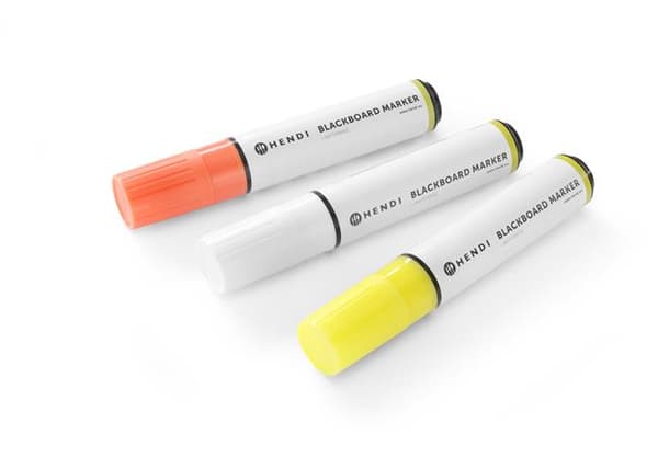 Kritmarkörer, vit, gul, orange - set om 3. Grundvariant