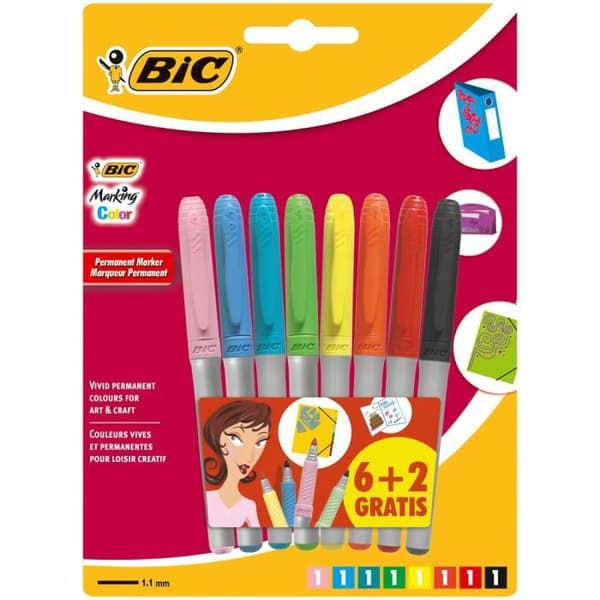 BIC MARKING COLOR permanent markör assorterad 6