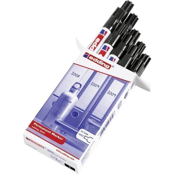 Edding permanent marker 4-3000001 svart är vattentät: ja