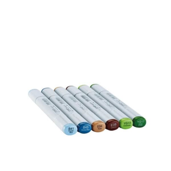 COPIC Sketch Marker, Set med 6 "Earth Essentials" 0,000000 Svart