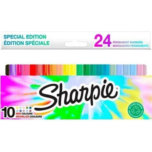 Permanent markör - SHARPIE - FIN - Kulspets - Diverse färger - 24 markörer