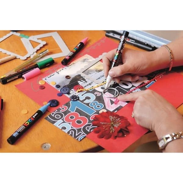 POSCA-markörer - Etui om 20 - Sortiment av 3 spetsstorlekar - Olika färger