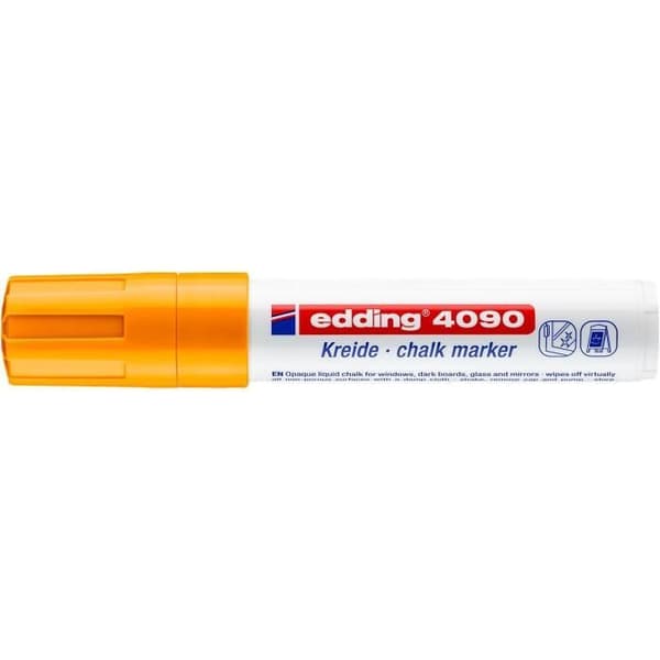 Set med 5 flytande kritamarkörer 4090 fluorescerande orange stor spets 4-15 mm