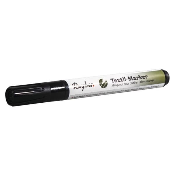 Täckmarkör för textilier, svart, rund spets 2-4mm, med ventil