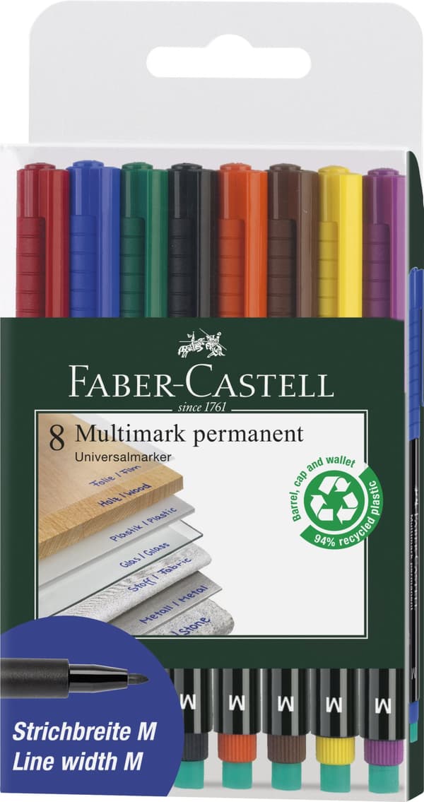 Märkpenna Multimark permanent M 8-pack Faber Castell