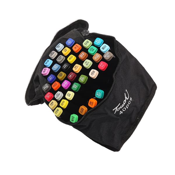 INF Merkkikynäsarja, värikäs öljypohjainen kaksipäinen akvarellisivellin 40 colors