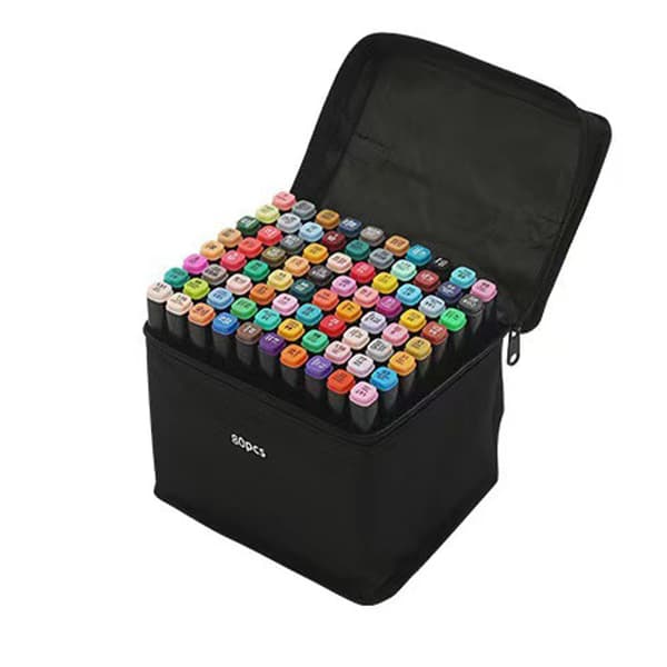 INF Merkkikynäsarja, värikäs öljypohjainen kaksipäinen akvarellisivellin 80 colors