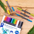 Miniatyrbild 3 av 3: Dubbelspetsad tusch - STAEDTLER - Design Journey - Förpackning om 18 - Färg Svart - Opaque