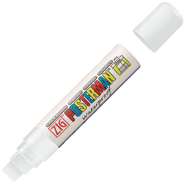 Märkpenna Vit ZIG Posterman B&B 15 mm Kuretake Zig
