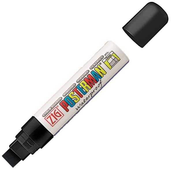 Märkpenna Svart ZIG Posterman B&B 15 mm Kuretake Zig
