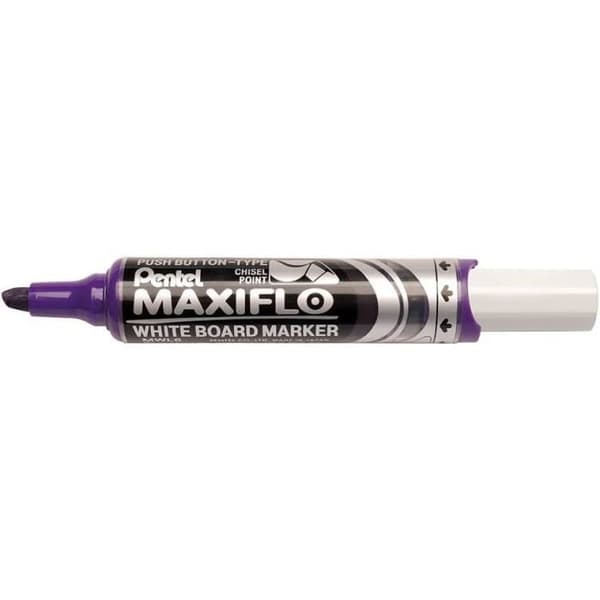 Set med 12 MAXIFLO Whiteboard-markörer MWL6 Large Mejselspets Lila