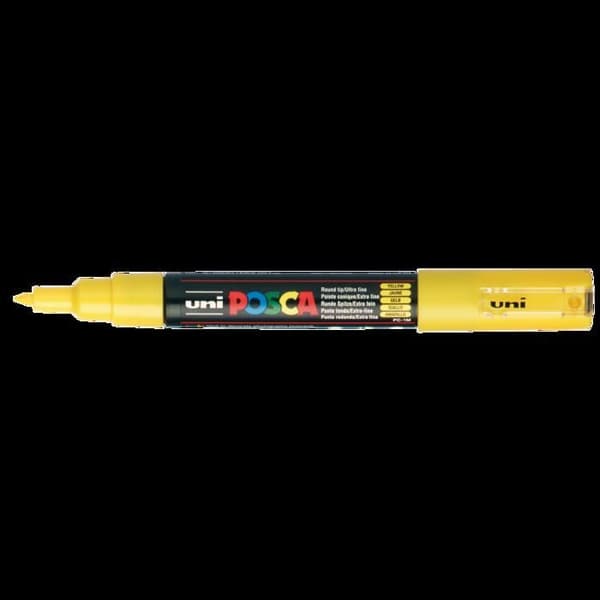 Markör - MÄRKE - Gul - Extra fin spets 0,7/1mm - Opak - Konisk