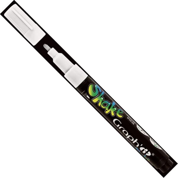 Graph'it shake 2,5 mm Graph'it Shake vattenbaserad färgmarkör, - Färg: Vit - Kod: 0000 - Tips: fin, 2,5 mm - ou