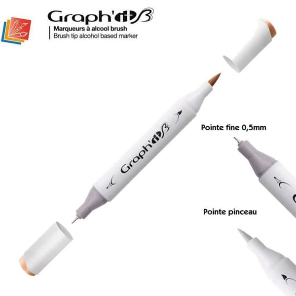 Graph'IT 'Graph'It Brush Marker' alkoholmarkör - Graph'it färgkarta: 3040 - Basic Brown