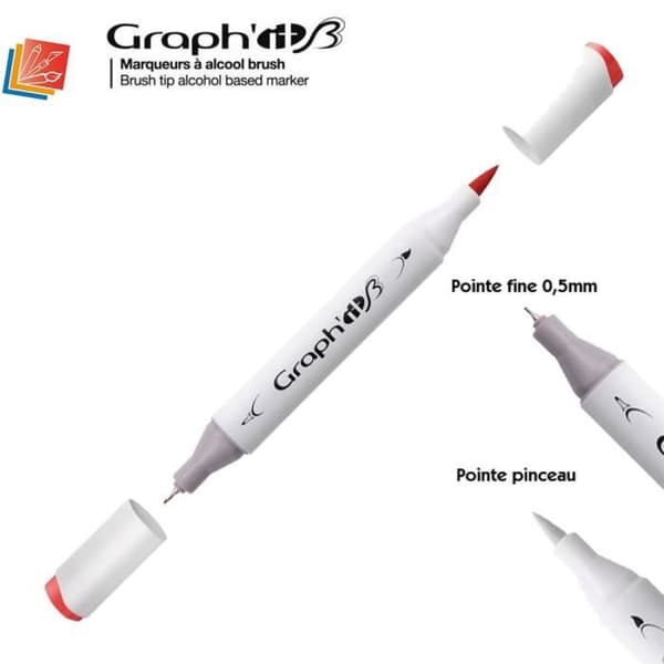 Graph'IT Brush Marker alkoholmarkör från Graph'IT - Graph'it färgkarta:5220 - Tomat