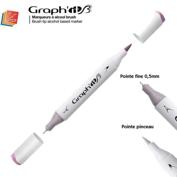 Alkoholmarkör - Graph'IT - Beaujolai - Dubbelspets - Permanent - Extra fin