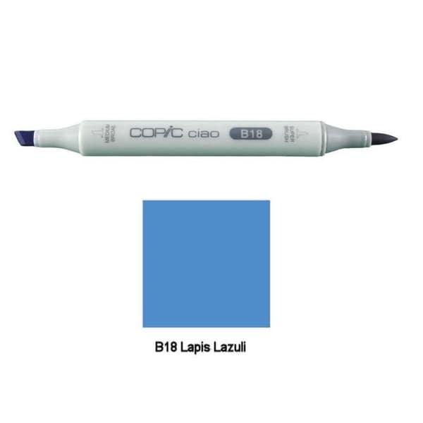 Marqueur - COPIC - Ciao - Dubbel spets - Blå B18 Lapis Lazuli - Uppladdningsbar