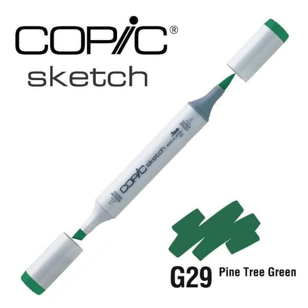 Copic SKETCH alkoholmarkör - COPIC - Grön G - Mellanmejselspets och borstspets - Opak