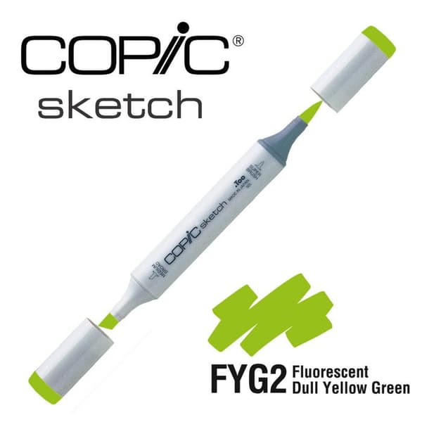 Markör - COPIC - Skiss - Gulgrön FYG2 Fluorescerande Matt Gulgrön - Outplånlig - Fin