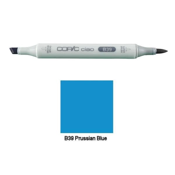 Marker - COPIC - Ciao - B39 Preussisk Blå - Penselspets - Återuppladdningsbar