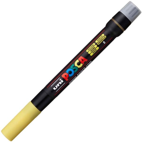 Gul borstmarkör - POSCA - Raderbar - Opak - Linjebredd: 1-10 mm - Plast