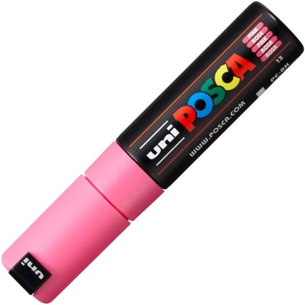 POSCA Marker Stor Mejselspets Rosa - Vattenbaserad färg - Plast - Linjebredd 8 mm
