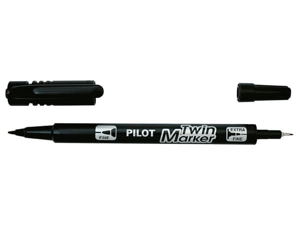 Märkpenna Twin Marker 0,8, Svart, Pilot