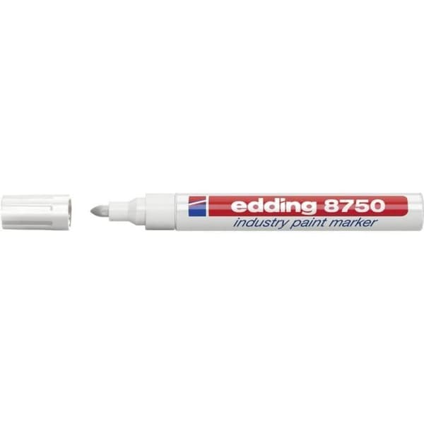 Vit färgmarkör EDDING 4-8750049 2 mm, 4 mm - Outplånlig - Opak