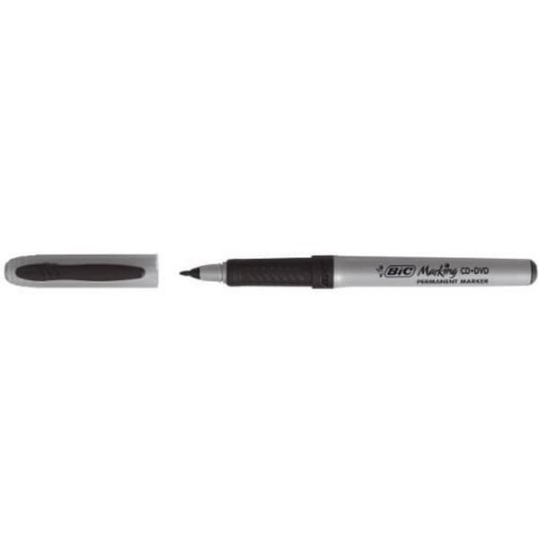 Permanent markör - BIC - 8290801 - Svart - Paket med 12 - Outplånlig
