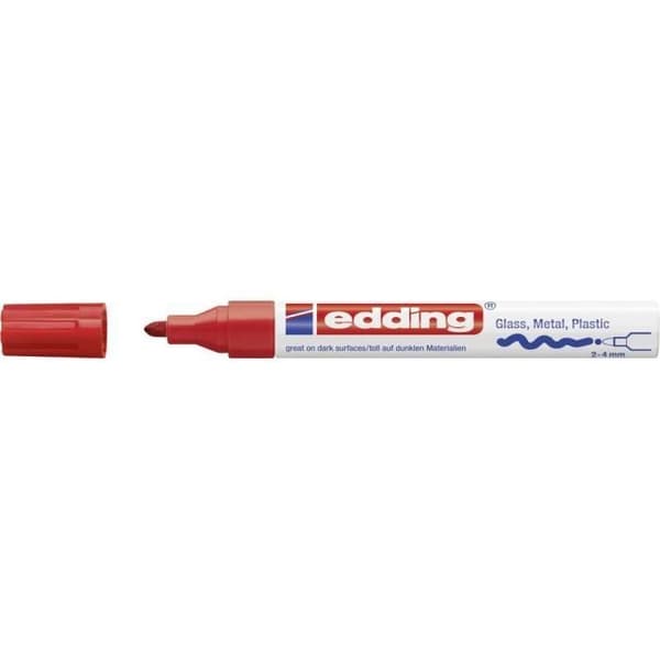 Färgmarkör - Edding - 4-750-9-002 - rund form - 2-4 mm - röd