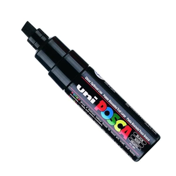 Posca PC8K bred fasad markör Svart (X6) - Posca - Markör - 8 mm - Fasad akryl - Vattentålig