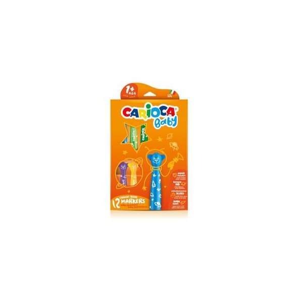 Carioca Baby Teddy Icke-permanent markör blandade ljusa färger förpackning om 12