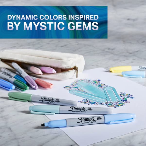 Tusjpenner Sharpie Fine Mystic Gems Pastellfarger 12-pakning