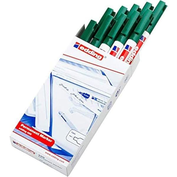 Permanent markör - EDDING - 400 - 10 pennor - fin rund spets 1 mm - vatten- och friktionsbeständig