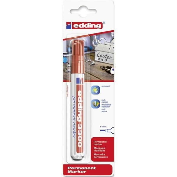 Edding permanent markör 4-3300002 röd kilformad 1 - 5 mm 1 st.