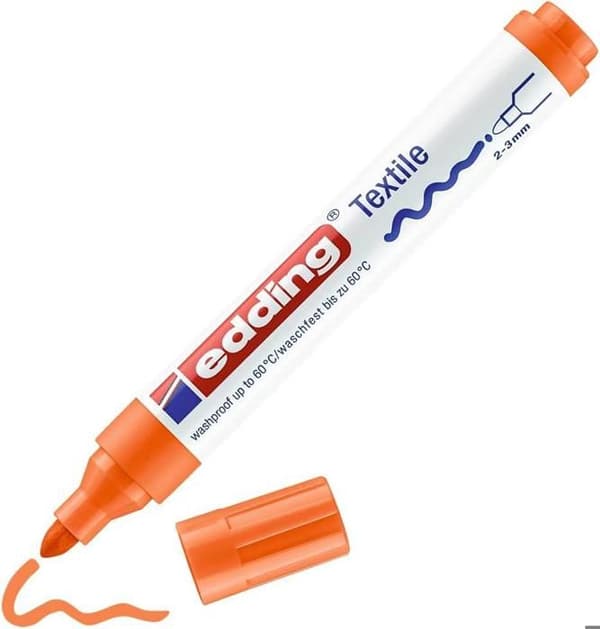 Edding 4500 Textile T-Shirt Tyg Marker Pen - Linje 2 - 3 mm - Fluorescerande orange