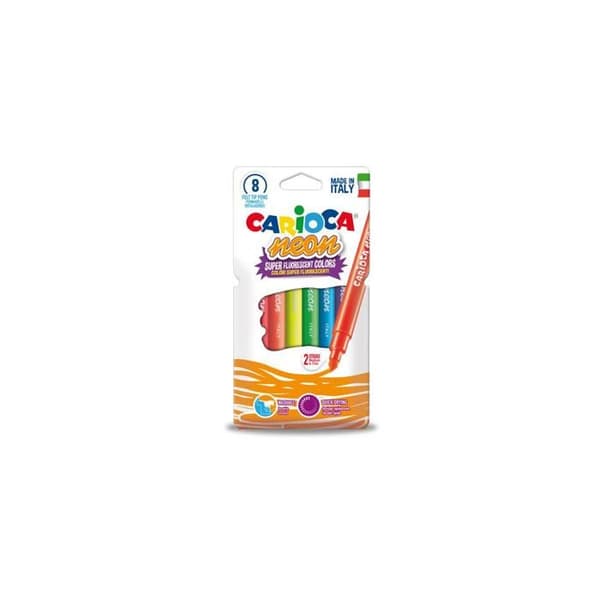 Carioca Neon Icke-permanent markör i assorterade färger 4,7 mm medium förpackning om 8