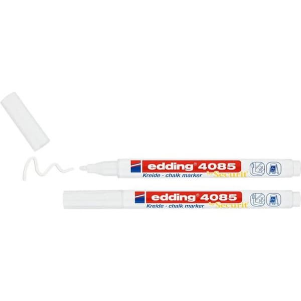Kritmarkör - EDDING - e-4085/2 - 1 mm och 2 mm - 2 stycken - Ogenomskinlig och raderbar