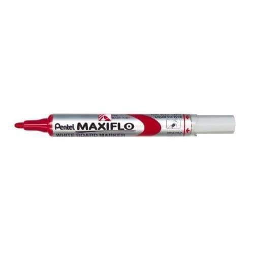 Pentel Maxiflo Dry Erase Whiteboard Marker Medium Bullet Tip Alkoholbaserat flytande bläck rött paket med 12