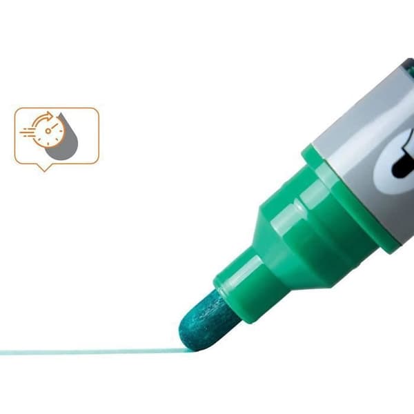 Förpackning med 10 Liquid Ink-tuschpennor för whiteboard, spets 3mm grön