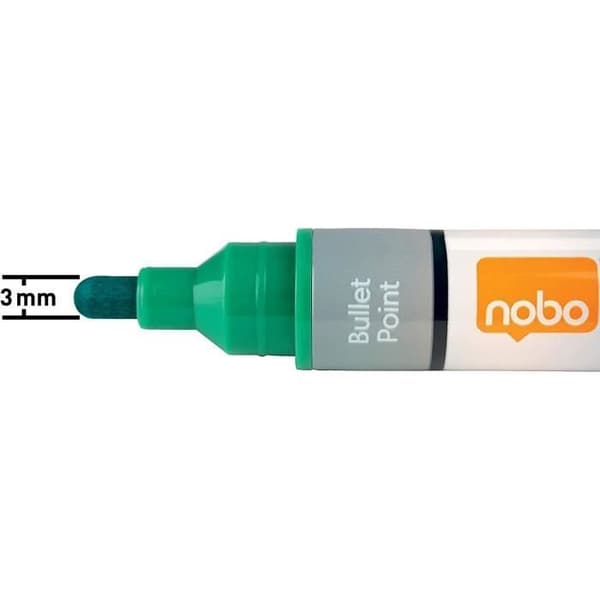 Förpackning med 10 Liquid Ink-tuschpennor för whiteboard, spets 3mm grön