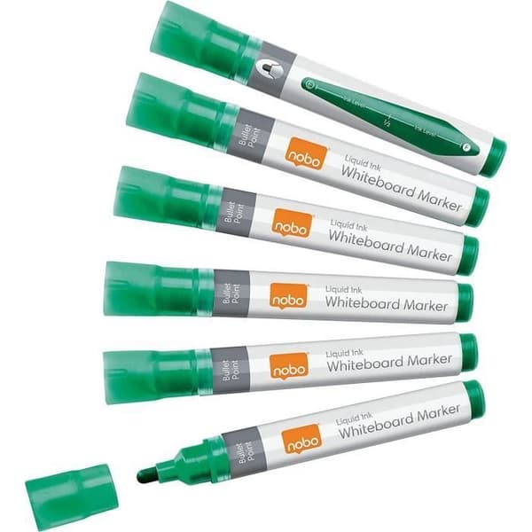 Förpackning med 10 Liquid Ink-tuschpennor för whiteboard, spets 3mm grön