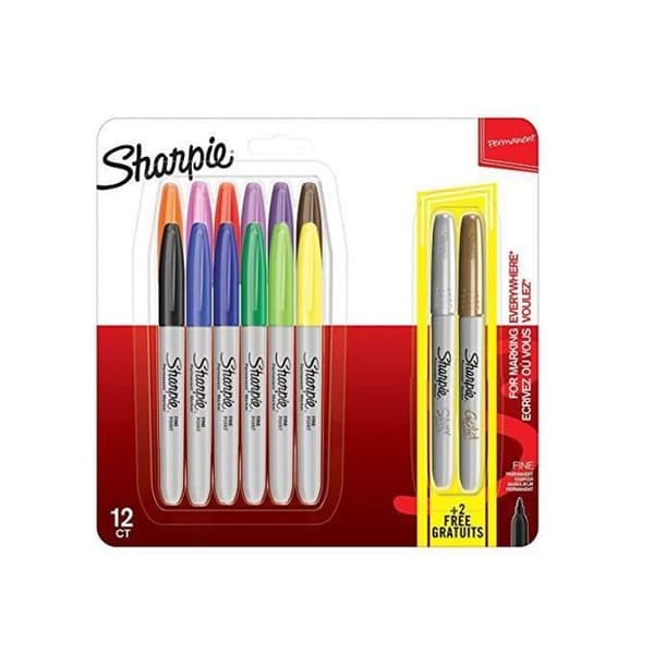 Sharpie 2061126 Permanenta markörer, finpunkt, olika färger, 14-pack