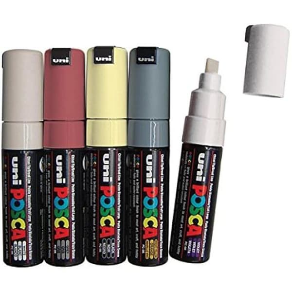 UNI Posca Pens Set PC 8K Basic - Paket med 8 - 6 till 8 mm spets - Opak - UNI-BALL varumärke